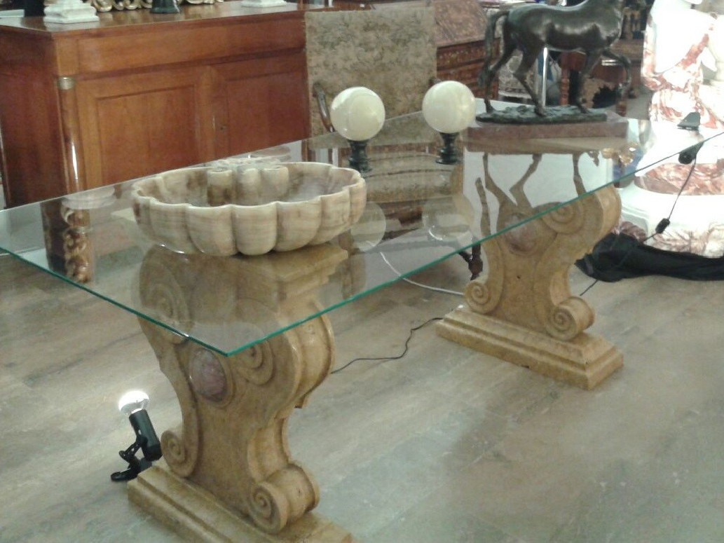 BASI DI TAVOLO IN MARMO GIALLO