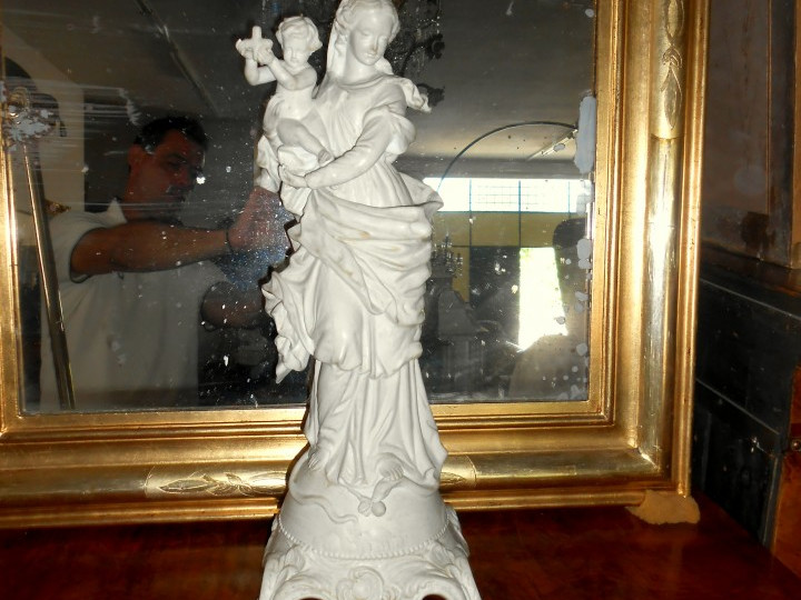 SCULTURA MADONNA IN BISQUIT H 50
